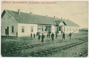 1909 Beregszász, Beregovo, Berehove; Borzsavölgyi kisvasút vasútállomása. W.L. Bp. 6063. / Borzsavszka vuzkokolijna zaliznicja / Schmalspurnetz Berehowe / narrow-gauge railway station (EK)