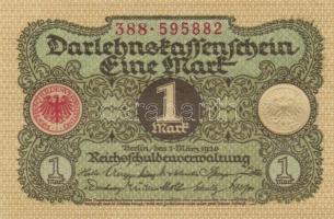 Német Birodalom / Weimari Köztársaság 1920. 1M (5x) egymás utáni sorszámokkal T:I