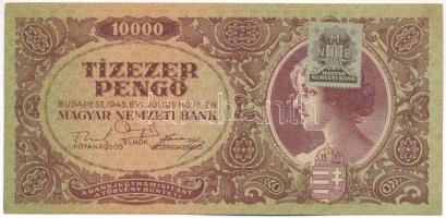 1945. 10.000P lemezhibás "MNB" bélyeggel T:F szép, erős papír Adamo P23eh