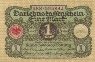 Német Birodalom / Weimari Köztársaság 1920. 1M (5x) egymás utáni sorszámokkal T:I