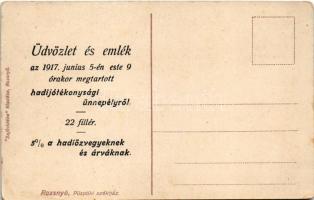 Rozsnyó, Roznava; Püspöki székház. Hátoldalon üdvözlet és emlék az 1917-es hadijótékonysági ünnepély...