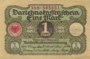 Német Birodalom / Weimari Köztársaság 1920. 1M (5x) közeli sorszámokkal T:I