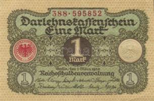 Német Birodalom / Weimari Köztársaság 1920. 1M (5x) közeli sorszámokkal T:I