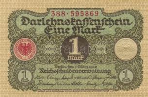 Német Birodalom / Weimari Köztársaság 1920. 1M (5x) közeli sorszámokkal T:I