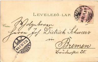 1898 (Vorläufer) Komárom, Komárnó, Komorn; Öreg vár, Tiszti pavilon, Sétatér, Zenepavilon, Klapka té...