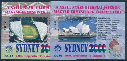 2000/70-71 Sydney nyári olimpia magyar érmesei emlékív pár azonos sorszámmal (2203)