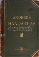 1893 Andrees Allgemeiner Handatlas in 91 Haupt- und 86 Nebenkarten. Bielefeld und Leipzig, 1893, Velhagen & Klasing. Dritte Auflage/Harmadik kiadás. Kiadói félbőr-kötés, kopott, foltos borítóval, sérült hiányos gerinccel.