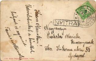 1912 Nyitra, Nitra; Városház tér, szobor, piac, Einzinger József üzlete. Iritzer Zsigmond kiadása / ...