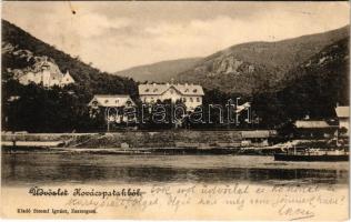 1904 Kovácspatak, Kovacov; látkép, vasútállomás. Stromf Ignác kiadása / general view, railway station (fl)