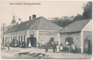 Garamszentbenedek, Sankt Benedikt, Sväty Benadik, Hronsky Benadik; Spitz szálloda és nagyvendéglő, étterem, bor, sör és pálinka mérés, mészárszék / hotel, restaurant, butcher shop (b)