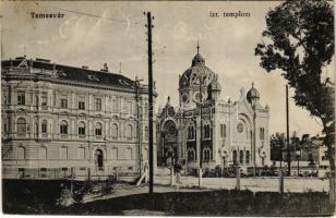 1915 Temesvár, Timisoara; Izraelita templom, zsinagóga. Polatsek féle kiadása / synagogue (EK)