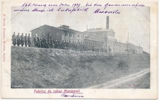 1907 Marasesti (Vrancea), Fabrica de zahar / sugar factory, soldiers