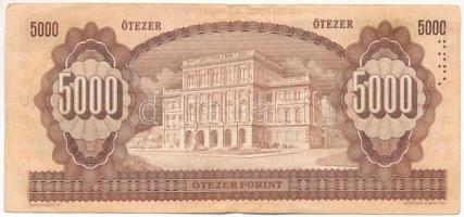 1990. 5000Ft "H 38654715" T:F tűzőgép-lyukak Adamo F49