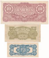 Mianmar / Japán megszállás DN (1942-1944) 1/4R-10R (3xklf) T:XF,VF
Myanmar / Japanese Occupation ND...