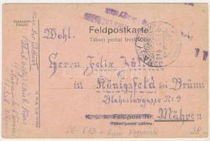 1918 Nagysink, Gross-Schenk, Cincul Mare, Cincu; Rajz tábori postai levelezőlapon Lev Jüttnertől / F...