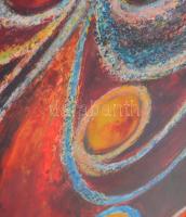 Riez Adalbert Béla (1901-?): Absztrakt kompozíció. Olaj, papír. Jelzett. Üvegezett fakeretben. 50x35...