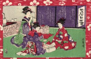 Japanese folkwear silk card