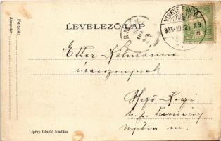 1905 Vihnye, Vihnyefürdő, Kúpele Vyhne; Szent János tér. Liptay László kiadása / square (fl)