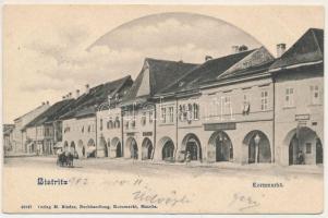 1902 Beszterce, Bistritz, Bistrita; Kornmarkt / Búza tér, Fritz Zimmermann üzlete. M. Binder kiadása / square, shops (EK)