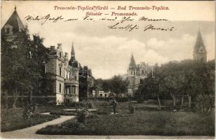 1905 Trencsénteplic, Trencianske Teplice; Sétatér. Wertheim Zsigmond kiadása / Promenade / spa promenade (EK)