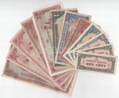 12db-os vegyes, valamilyen katonai megszállás alatt kiadott bankjegy tétel, közte Nagy-Britannia / Brit katonai kiadás DN (~1945-1960) 5Sh T:AU-VG ~12pcs of mixed banknote lot issued during some military occupation era, such as Great Britain / British Military Authority ND (~1945-1960) 5 Shilling C:AU-VG