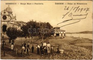 1907 Sibenik, Sebenico; Borgo Mare e Pescheria / Dolac sa Ribarnicom / fish market (fl)