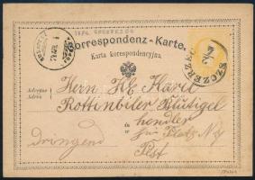 1874 2kr díjjegyes levelezőlap / PS-card "SZCZERZEC" - "BUDAPEST / FŐPOSTA"