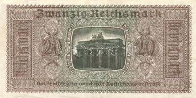 Német Birodalom / II. világháborús megszállások 1939. 20M (2x) kis ugrású sorszámokkal T:I,I-