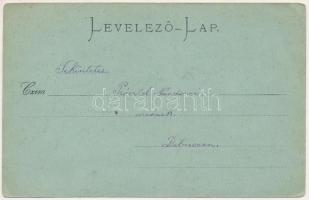 1900 Arad, Baross park, Vértanúk szobra, Római katolikus templom, Városháza. Révész Nándor kiadása /...