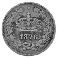 Románia 1876. 50b Ag "I. Károly" T:VF patina
Romania 1876. 50 Bani Ag "Carol I"...