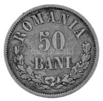 Románia 1876. 50b Ag "I. Károly" T:VF patina
Romania 1876. 50 Bani Ag "Carol I"...