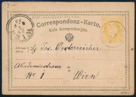 1875 2kr díjjegyes levelezőlap / PS-card "GOLOGORY" - "WIEN"