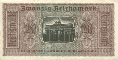 Német Birodalom / II. világháborús megszállások 1939. 20M (2x) kis ugrású sorszámokkal T:I-