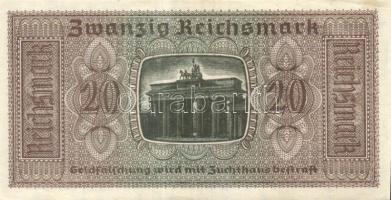 Német Birodalom / II. világháborús megszállások 1939. 20M (2x) kis ugrású sorszámokkal T:I-