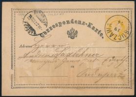 1874 2kr díjjegyes levelezőlap / PS-card "SUCZAWA" - "BUDAPEST / FŐPOSTA"