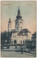 1910 Besztercebánya, Banská Bystrica; vártemplom, piac, gyógyszertár. Ivánszky Elek utóda kiadása / castle church, market, pharmacy (r)