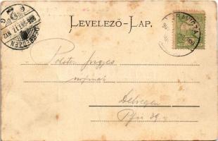 1905 Oravicabánya, Oravica, Oravicza, Oravita; Parthie v. kleinen Teich / Kis tó, montázs csónakázók...