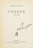 Babits Mihály: Versek 1902-1927. Bp., é.n., Athenaeum. Báró magyargyerőmonostori Kemény Boldizsár (1908-1983) névbejegyzésével a címlapon. Kiadói egészvászon-kötés, kissé foltos gerinccel, kissé laza kötéssel.