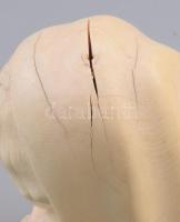 Elefántcsont szobor - Anya gyermekével. cca 20 sz. eleje, faragott elefántcsont, sérüléssel, m: 16 c...