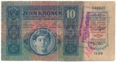 1915. 10K hamis, kézzel írt fekete "ROMANIA TIMBRU SPECIAL" felirattal T:VG 
Adamo K11