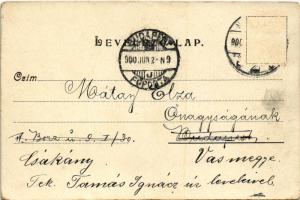 1900 Bohócok és malac / Clowns and pig. No. 7016. Art Nouveau litho (EK)