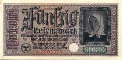 Német Birodalom / II. világháborús megszállások 1939. 50M (2x) egymás utáni sorszámokkal T:I,I-