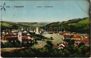 1915 Teke, Tekendorf, Teaca; látkép. Csáki Mihály kiadása / Totalansicht / general view (kis szakadás / small tear)