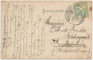 1911 Nagysink, Gross-Schenk, Cincul Mare, Cincu; Marktplatz / Piactér, templom. Gustav Salmen kiadás...