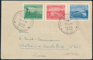 1949 Vasút sor 3 értéke FDC-n / Mi 583-585 on FDC