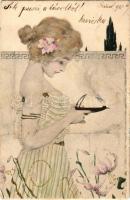 1902 Greek Virgin. K.C.F. Bpst., unsigned Raphael Kirchner (EK)