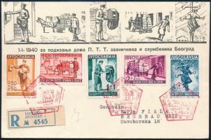 1940 Ajánlott helyi FDC / Mi 408-412 on local registered FDC BEOGRAD