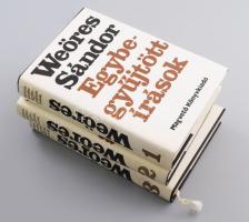 Weöres Sándor: Egybegyűjtött írások. I-III. köt. A szerző, Weöres Sándor (1913-1989) költő, író, műfordító által DEDIKÁLT példány! Bp., 1975, Magvető. 3. kiadás. Kiadói egészvászon-kötés, kiadói papír védőborítóban, foltos, hullámos lapokkal, az első kötet vászonborítója kopott.