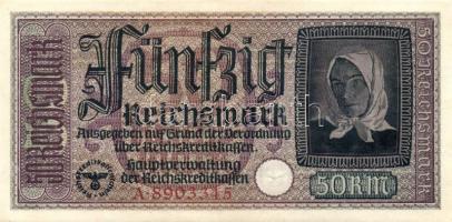 Német Birodalom / II. világháborús megszállások 1939. 50M (2x) egymás utáni sorszámokkal T:I,I-