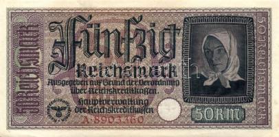 Német Birodalom / II. világháborús megszállások 1939. 50M (3x) egymás utáni sorszámokkal T:I,I-,II+